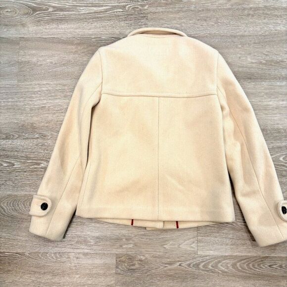 Banana Republic Women Pea Coat Creamy Wool Blend Toggle Loop Closures sz S - Picture 12 of 15